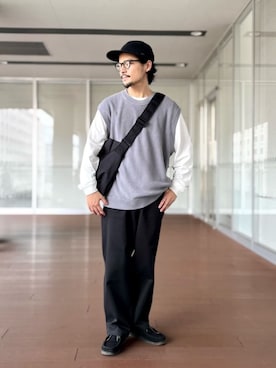 「green label relaxing（グリーンレーベルリラクシング）のアイテム（帽子）」を使った、坂本裕太さん（メンズ・168cm）の夏コーディネート