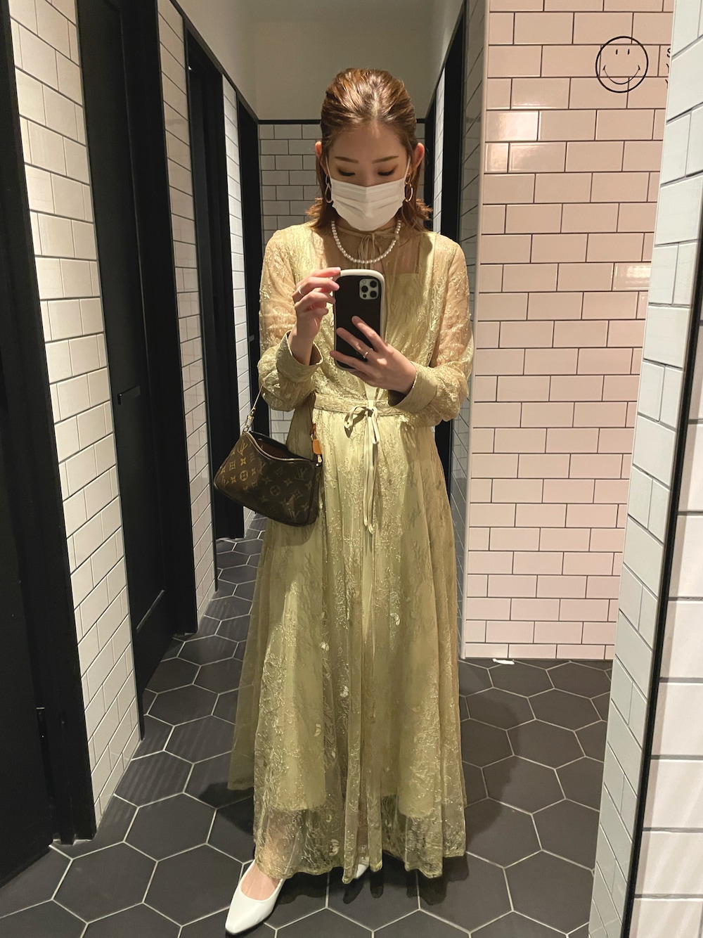 「お呼ばれスタイル、結婚式、結婚式コーデ、ドレス、低身長」｜「girlのアイテム（ドレス、イエロー系）」を使った、knnさん（レディース・152cm）の秋コーディネートの1枚目の写真