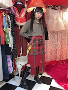 美品　rurumu: ルルムウ　ニットスカート　ラメ　　23aw チェック　切替 58520915b_b_03_215.jpg