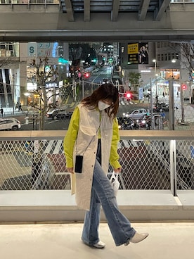 「H&M（エイチ・アンド・エム）のアイテム（ダウンベスト）」を使った、マチダリンホウさん（レディース・151cm）の夏コーディネート