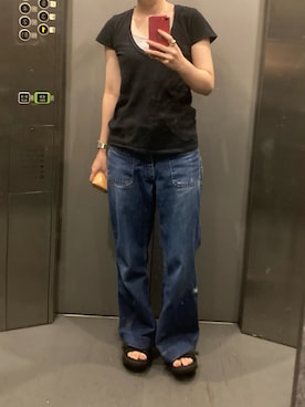 「アイテム（デジタル腕時計）」を使った、kinuatuageさん（レディース・158cm）の夏コーディネート