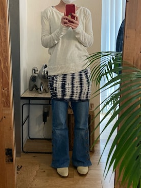 「JAMES PERSE（ジェームスパース）のアイテム（トップス）」を使った、kinuatuageさん（レディース・158cm）の春コーディネート