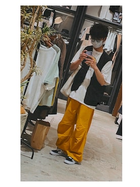 「NOWLE（ノウル）のアイテム」を使った、shueiさん（メンズ・170cm）の春コーディネート