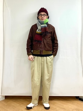 「KHATA（カタ）のアイテム」を使った、h.s.k.さん（メンズ・176cm）の冬コーディネート