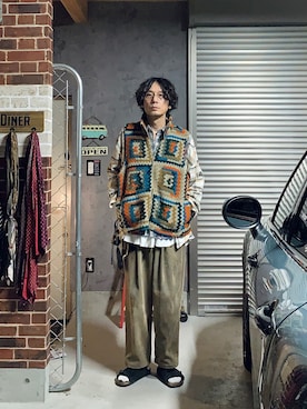 「HEALTH（ヘルス）のアイテム（パンツ）」を使った、h.s.k.さん（メンズ・176cm）の秋コーディネート