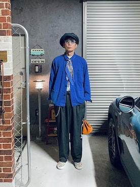 「アイテム（キャスケット）」を使った、h.s.k.さん（メンズ・176cm）の秋コーディネート