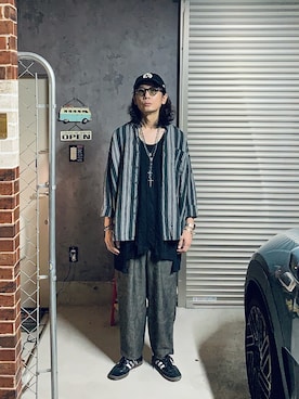 「HEALTH（ヘルス）のアイテム（パンツ）」を使った、h.s.k.さん（メンズ・176cm）の夏コーディネート