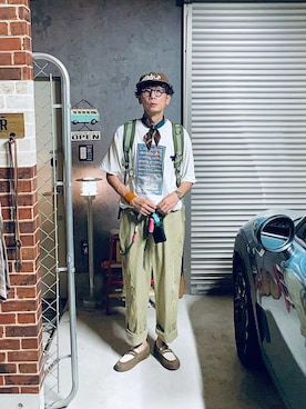 「アイテム（チノパンツ）」を使った、h.s.k.さん（メンズ・176cm）の夏コーディネート