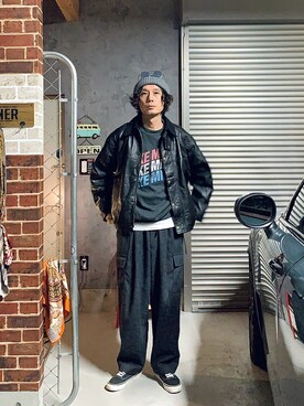 「HEALTH（ヘルス）のアイテム（パンツ）」を使った、h.s.k.さん（メンズ・176cm）の冬コーディネート