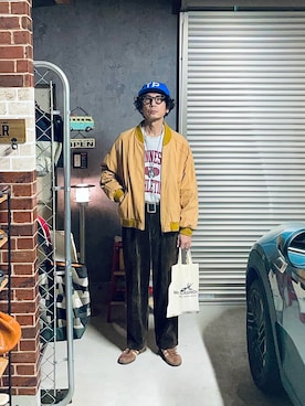 「アイテム（ブルゾン、その他）」を使った、h.s.k.さん（メンズ・176cm）の秋コーディネート