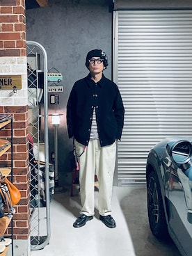 「アイテム（チノパンツ）」を使った、h.s.k.さん（メンズ・176cm）の冬コーディネート