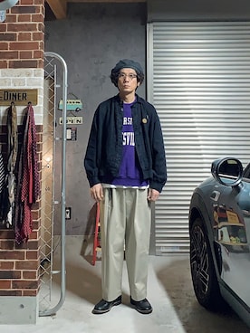 「ハンチング」｜「アイテム（その他アウター）」を使った、h.s.k.さん（メンズ・176cm）の秋コーディネート