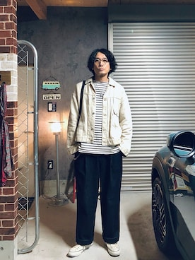 「春服デビュー宣言」｜「アイテム（その他アウター）」を使った、h.s.k.さん（メンズ・176cm）の春コーディネート