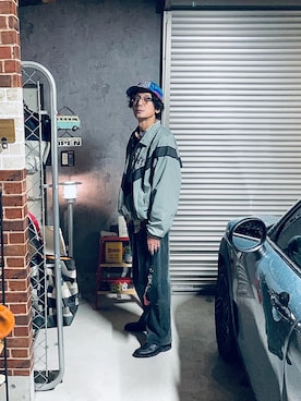 「アイテム（ミリタリージャケット）」を使った、h.s.k.さん（メンズ・176cm）の冬コーディネート