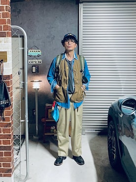 「アイテム（バックパック/リュック）」を使った、h.s.k.さん（メンズ・176cm）の秋コーディネート