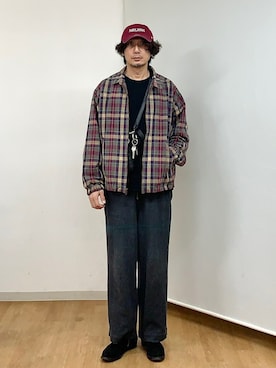 「yorozu（ヨロズ）のアイテム（財布）」を使った、h.s.k.さん（メンズ・176cm）の秋コーディネート