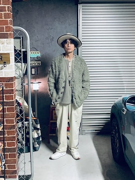 「アイテム（カーディガン/ボレロ）」を使った、h.s.k.さん（メンズ・176cm）の秋コーディネート