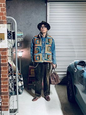 「アイテム（ベスト）」を使った、h.s.k.さん（メンズ・176cm）の秋コーディネート