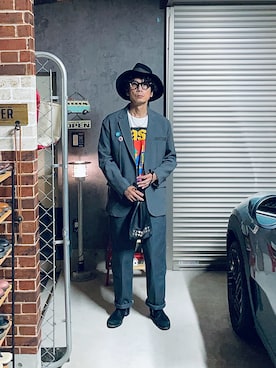 「UNUSED（アンユーズド）のアイテム」を使った、h.s.k.さん（メンズ・176cm）の冬コーディネート