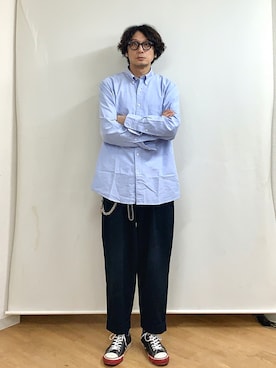 「marka（マーカ）のアイテム（チノパンツ）」を使った、h.s.k.さん（メンズ・176cm）の秋コーディネート