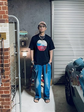 「ink（インク）のアイテム（パンツ）」を使った、h.s.k.さん（メンズ・176cm）の夏コーディネート