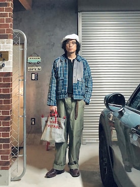 「タックイン」｜「アイテム（キャスケット）」を使った、h.s.k.さん（メンズ・176cm）の夏コーディネート