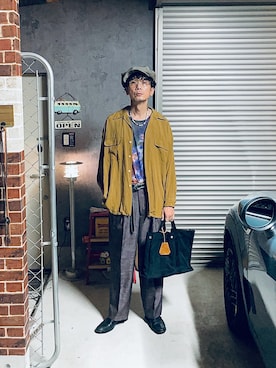 「タンクトップ」｜「アイテム（アクセサリー）」を使った、h.s.k.さん（メンズ・176cm）の秋コーディネート