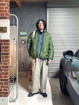 「FLAG SPORT（フラッグスポーツ）のアイテム」を使った、h.s.k.さん（メンズ・176cm）の冬コーディネート