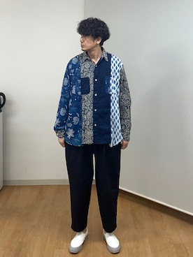 「YSTRDY's TMRRW（イエスタデイズトゥモロー）のアイテム（トップス）」を使った、h.s.k.さん（メンズ・176cm）の夏コーディネート