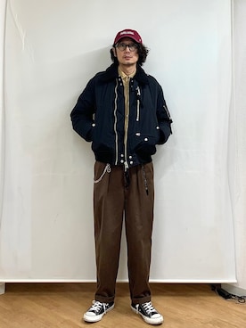 「JOHN MASON SMITH（ジョンメイソンスミス）のアイテム」を使った、h.s.k.さん（メンズ・176cm）の冬コーディネート