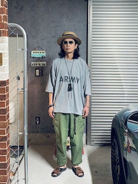 「marka（マーカ）のアイテム（パンツ）」を使った、h.s.k.さん（メンズ・176cm）の夏コーディネート
