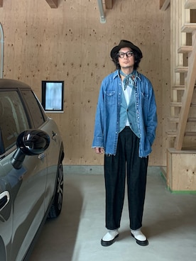 「45R（フォーティファイブアール）のアイテム（財布/小物）」を使った、h.s.k.さん（メンズ・176cm）の春コーディネート
