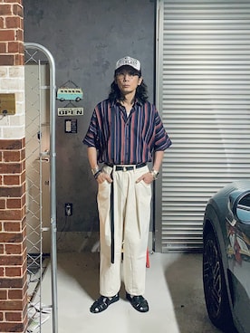「Paraboot（パラブーツ）のアイテム（サンダル）」を使った、h.s.k.さん（メンズ・176cm）の夏コーディネート