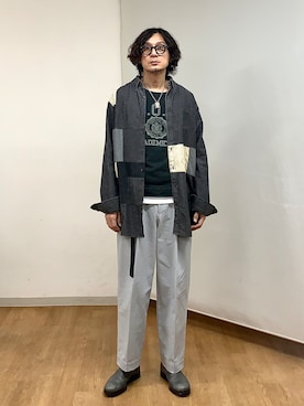 「markaware（マーカウェア）のアイテム（その他パンツ）」を使った、h.s.k.さん（メンズ・176cm）の春コーディネート