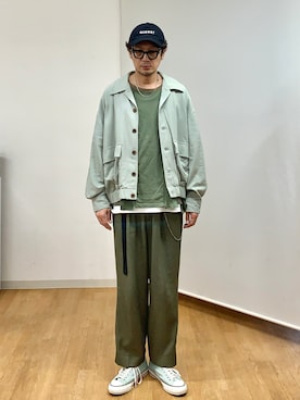 「markaware（マーカウェア）のアイテム（ミリタリージャケット）」を使った、h.s.k.さん（メンズ・176cm）の夏コーディネート