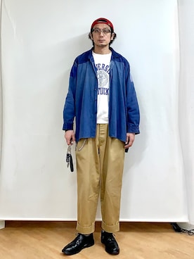 「marka（マーカ）のアイテム（チノパンツ）」を使った、h.s.k.さん（メンズ・176cm）の秋コーディネート