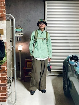 「アイテム（バックパック/リュック）」を使った、h.s.k.さん（メンズ・176cm）の秋コーディネート