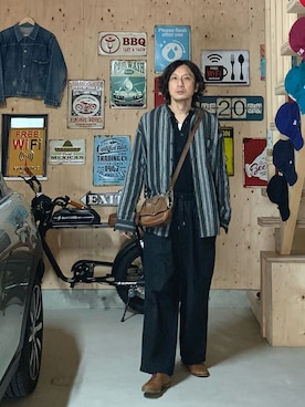 「LOUNGE LIZARD（ラウンジリザード）のアイテム」を使った、h.s.k.さん（メンズ・176cm）の春コーディネート