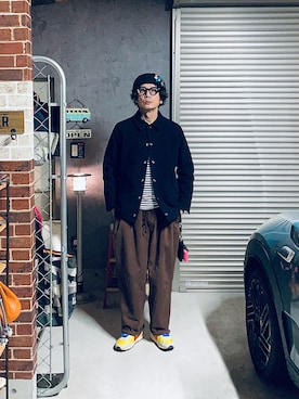 「冬アウター」｜「アイテム（その他アウター）」を使った、h.s.k.さん（メンズ・176cm）の冬コーディネート