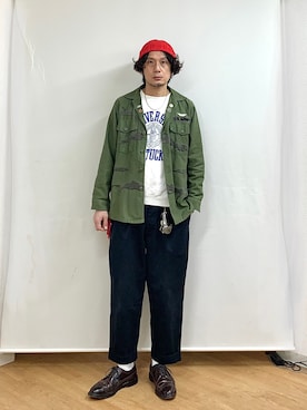 「marka（マーカ）のアイテム（チノパンツ）」を使った、h.s.k.さん（メンズ・176cm）の秋コーディネート