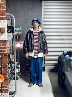 「アイテム（財布）」を使った、h.s.k.さん（メンズ・176cm）の秋コーディネート