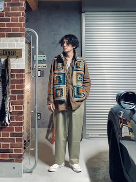 「markaware（マーカウェア）のアイテム（パンツ）」を使った、h.s.k.さん（メンズ・176cm）の秋コーディネート