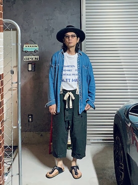 「クロップドトップス」｜h.s.k.さん（メンズ・176cm）の春コーディネート