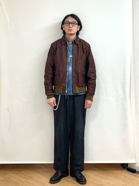 「45R（フォーティファイブアール）のアイテム（財布/小物）」を使った、h.s.k.さん（メンズ・176cm）の冬コーディネート