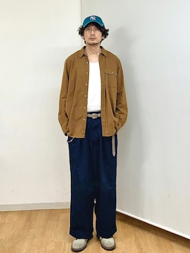 「Pledge（プレッジ）のアイテム」を使った、h.s.k.さん（メンズ・176cm）の秋コーディネート