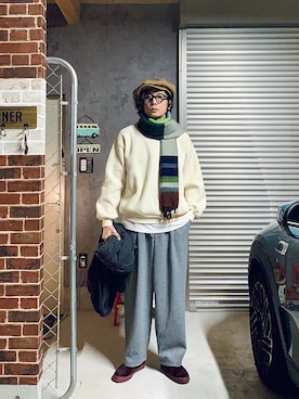 「HEALTH（ヘルス）のアイテム（パンツ）」を使った、h.s.k.さん（メンズ・176cm）の冬コーディネート