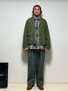 「gilet（ジレ）のアイテム」を使った、h.s.k.さん（メンズ・176cm）の秋コーディネート