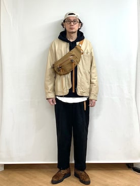 「GOODENOUGH（グッドイナフ）のアイテム（その他アウター）」を使った、h.s.k.さん（メンズ・176cm）の冬コーディネート