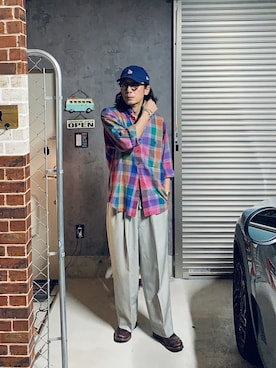 「HEALTH（ヘルス）のアイテム（パンツ）」を使った、h.s.k.さん（メンズ・176cm）の夏コーディネート