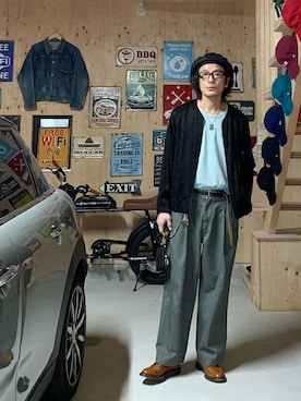 「ink（インク）のアイテム（その他アウター）」を使った、h.s.k.さん（メンズ・176cm）の春コーディネート